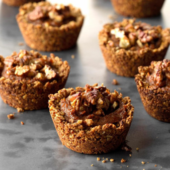 Pumpkin Pie Tartlets with Maple Pecan Crust