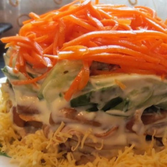 Салат из курицы с корейской морковью
