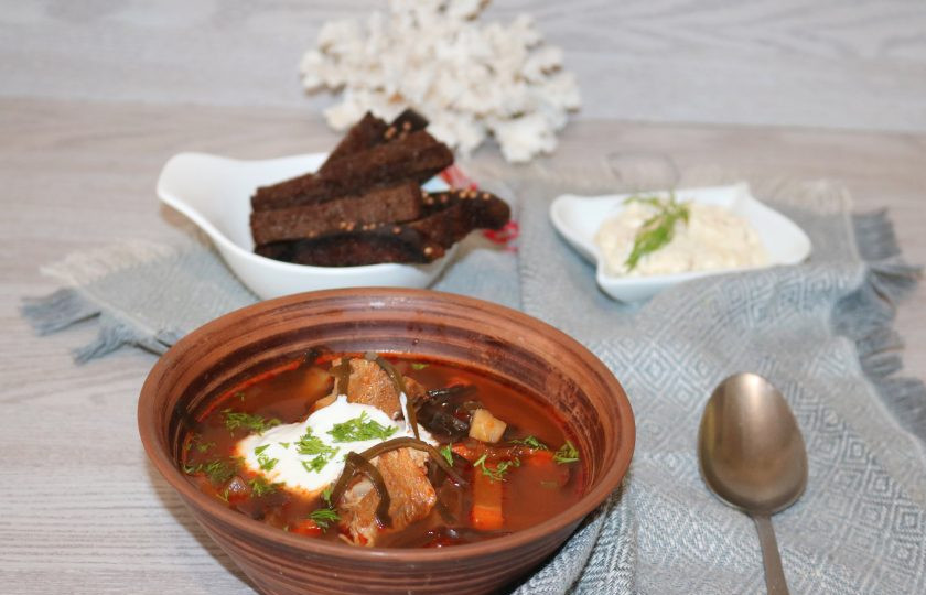 1. Этап. Борщ с морской капустой: Готовьте с удовольствием!