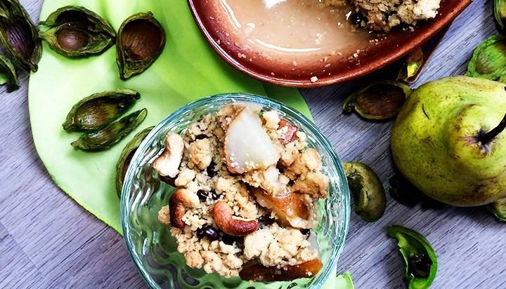 1. Этап. Грушевый крамбл: Подавать можете, разложив по пиалам. Приятного чаепития!