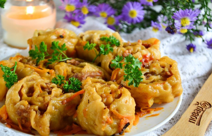 1. Этап. Ленивые пельмени на сковороде: Приятного аппетита!