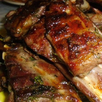 Ребрышки барбекю на мангале