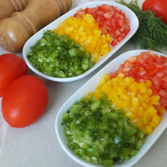 Салат Светофор с корейской морковью