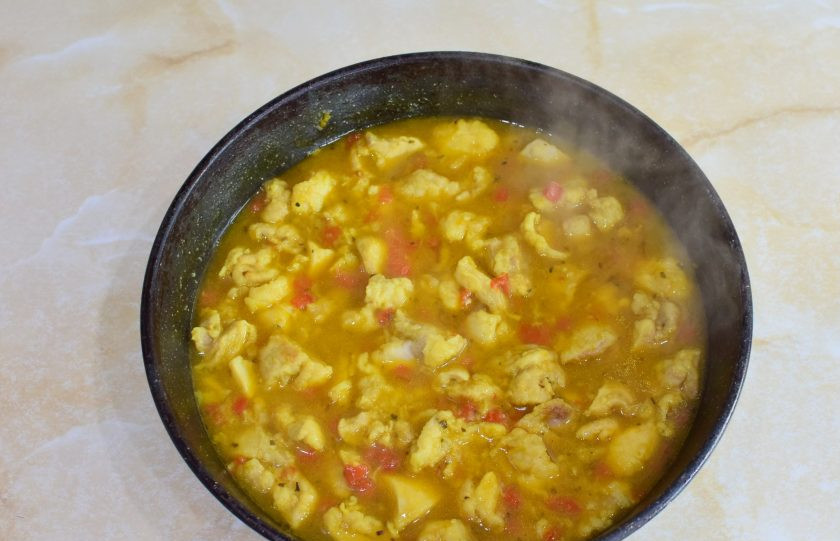 1. Этап. Оранжевый цыпленок: В это время будет готово и куриное мясо.