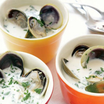 Herb Cheese, White Wine, and Littleneck Clam Soup