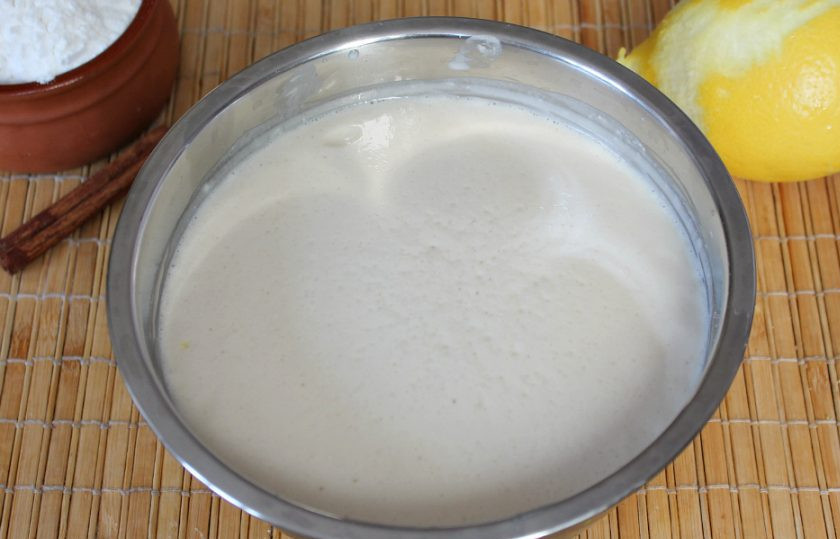 1. Этап. Кулич с корицей: Опара поднялась.