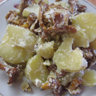 Грибы с картошкой в сметане