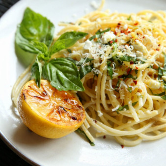 Lemon Spaghetti with Feta and Basil