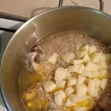 1. Этап. Суп рыбный с перловой крупой: *