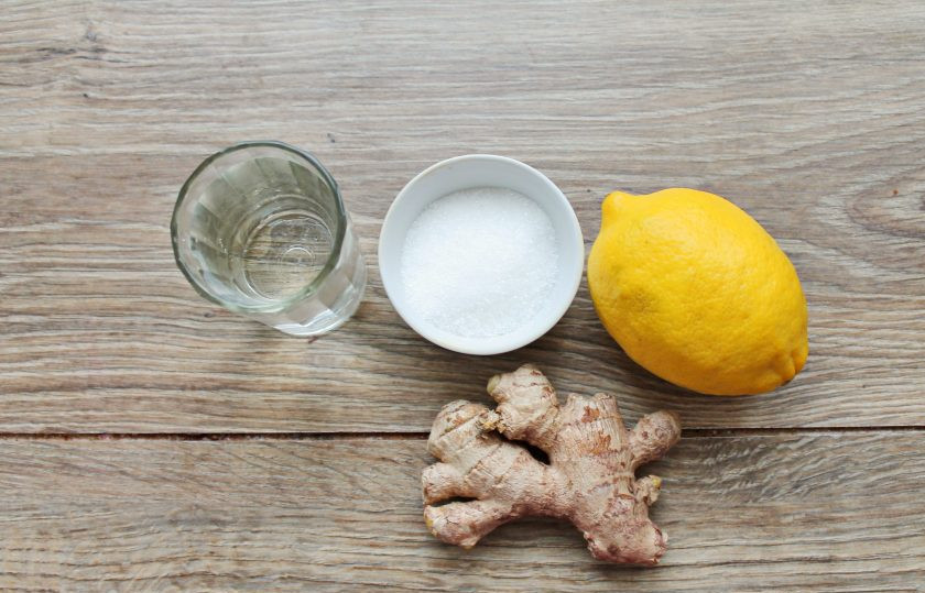 1. Этап. Имбирно-лимонная настойка Скорая: Подготовьте все необходимые ингредиенты для приготовления имбирно-лимонной настойки 