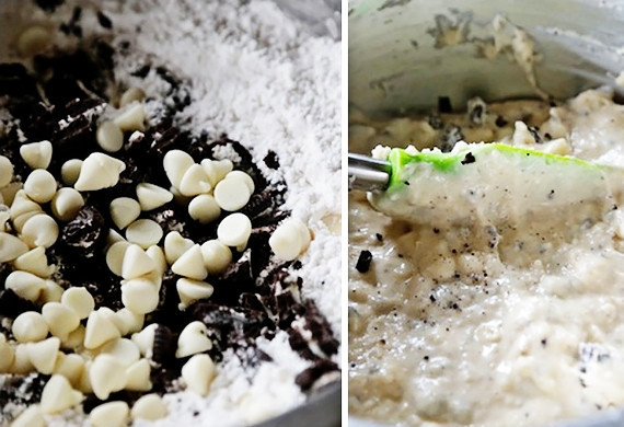 1. Этап. Пончики Орео: 4. Размельчите часть печенья 