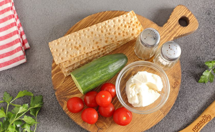 1. Этап. Диетические бутерброды: Подготовьте все ингредиенты.