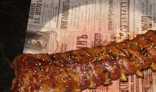 1. Этап. Свиные рёбра в медово-горчичном маринаде: Готово.