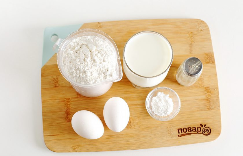 1. Этап. Лучшее тесто для заливных пирогов: Подготовьте все ингредиенты.