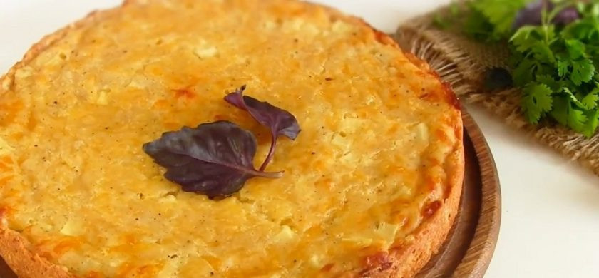 1. Этап. Картофельный пирог на кефире (сытный): 5. Отправьте пирог в разогретую до 180 градусов духовку на 50 минут. Проверяйте готовность картофеля. Приятного аппетита!