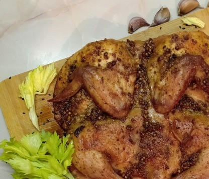 1. Этап. Цыпленок табака в духовке: Приятного аппетита!