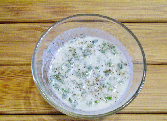 1. Этап. Кефир с зеленью: 4. Кефир с зеленью готов. Употребить в свежем виде.