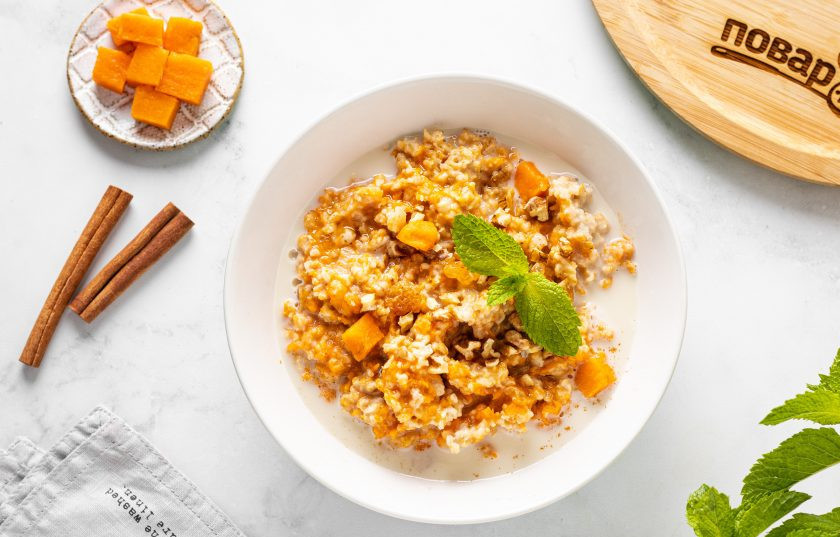 1. Этап. Каша с бататом: Перед подачей полейте кашу сиропом топинамбура по вкусу. Приятного вам аппетита!