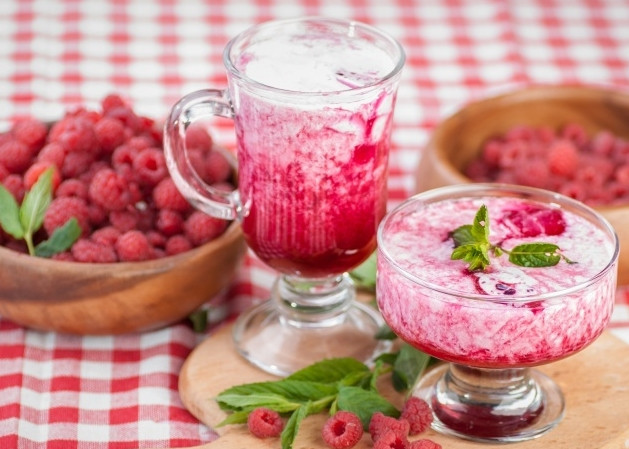 1. Этап. Турецкий щербет (напиток): Готовый турецкий щербет (напиток) перед подачей можете украсить листиками мяты. Приятного аппетита!