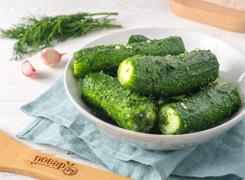 1. Этап. Малосольные огурчики в пакете: Огурчики готовы! Очень просто и вкусно! Приятного аппетита!