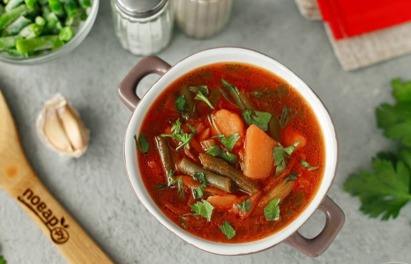 1. Этап. Борщ со стручковой фасолью: Приятного аппетита!
