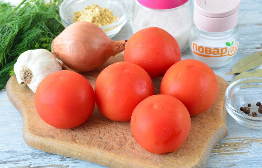 1. Этап. Газированные помидоры: Подготовьте все ингредиенты.