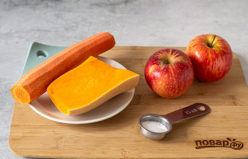 1. Этап. Тыквенный фреш: Подготовьте все ингредиенты.