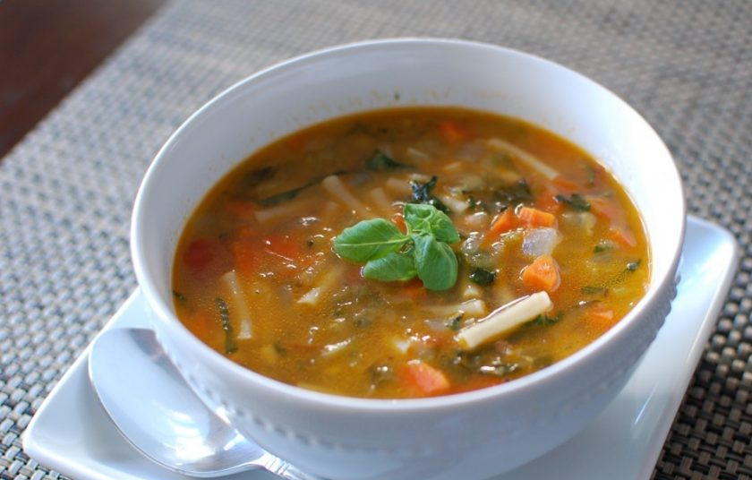 1. Этап. Минестроне (суп из овощей): 9. Суп подавайте сразу же после приготовления.