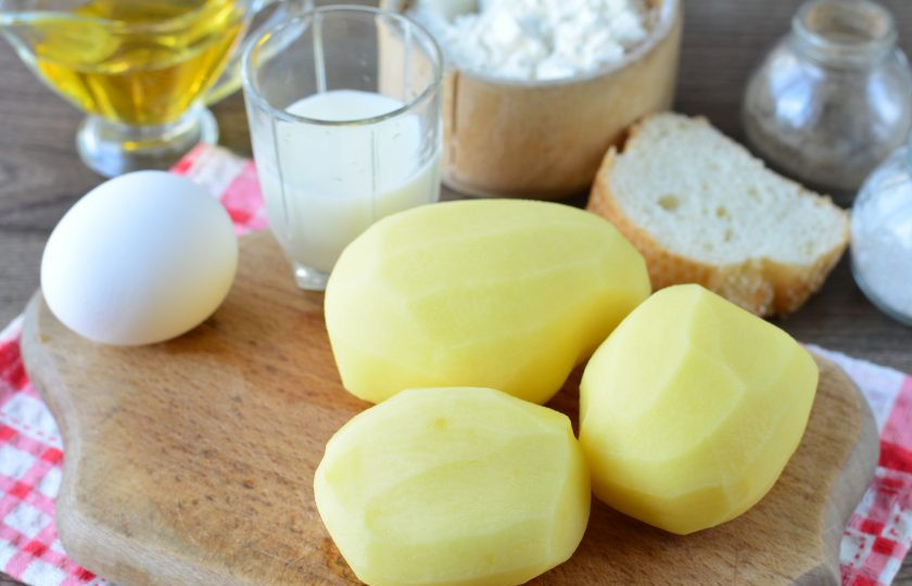 1. Этап. Картофельные шницели: Подготовьте ингредиенты.