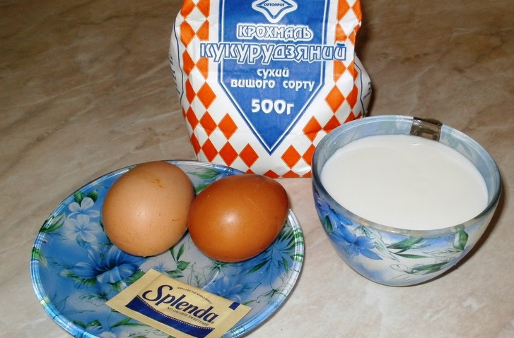 1. Этап. Блинчики по Дюкану: Подготовьте все необходимые ингредиенты.