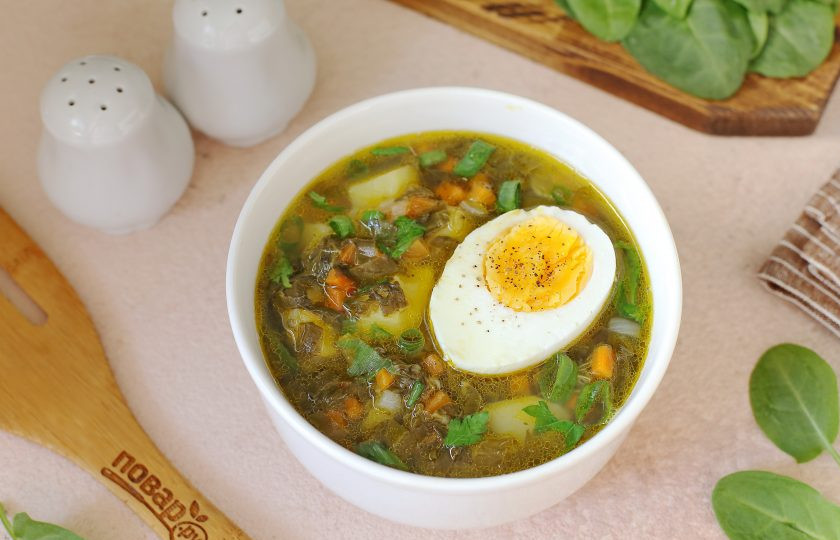 1. Этап. Суп весенний: При подаче можно добавить в каждую тарелку половинку вареного яйца. Приятного аппетита!