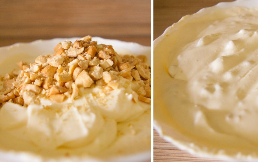 1. Этап. Сливочно-творожный мусс: 5. Добавляем его в нашу творожную массу, все перемешиваем.