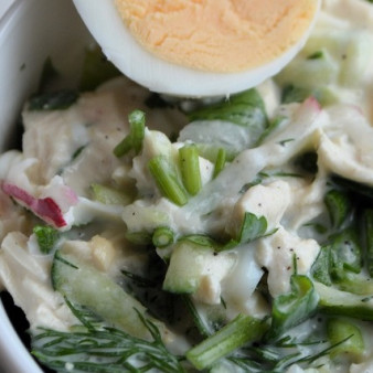 Окрошка с курицей