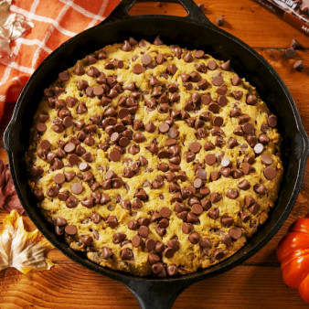 Pumpkin Chocolate Chip Skillet Cookie