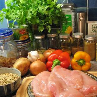 1. Этап. Курица Dhansak: Ингредиенты: