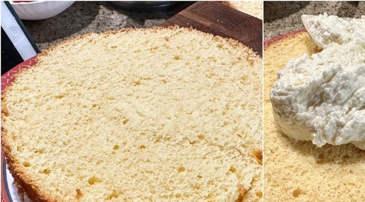 1. Этап. Торт  Клубничный Поцелуй: Повторил с остальными коржами.