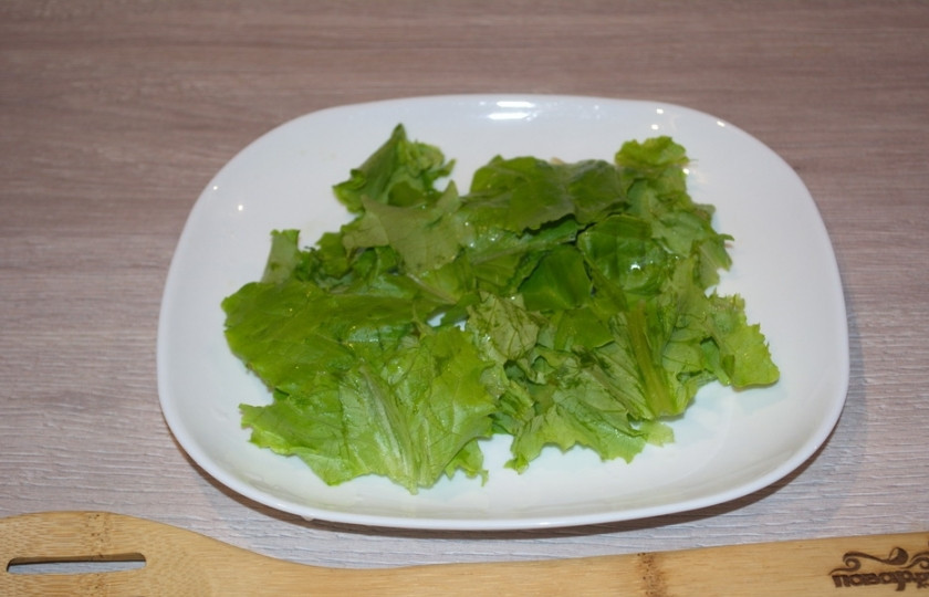 1. Этап. Салат А-ля Цезарь: Для приготовления салата 