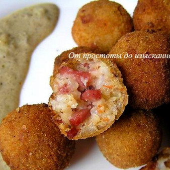 Шарики из креветок в кокосовом соусе