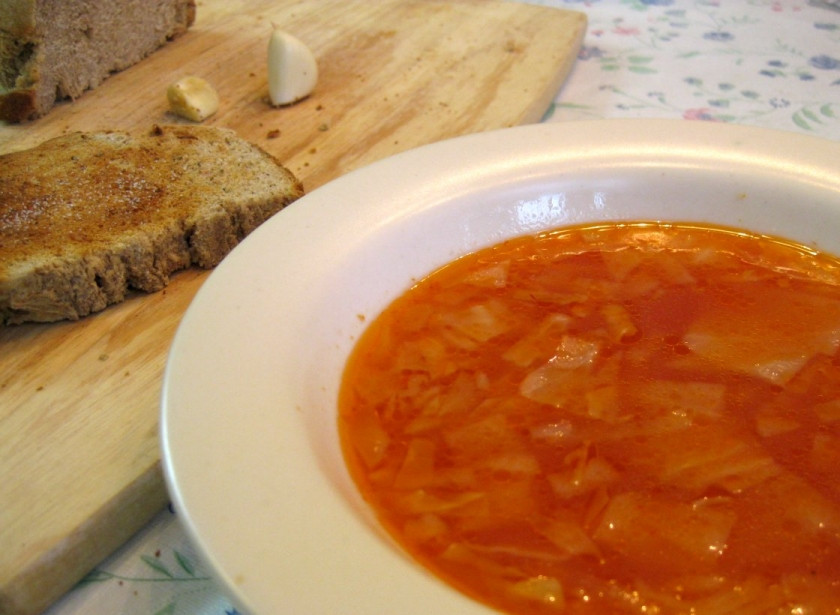 1. Этап. Постный суп из капусты: 7. Постный суп из капусты готов! Подавайте с любимым хлебом на обед. Приятного аппетита!