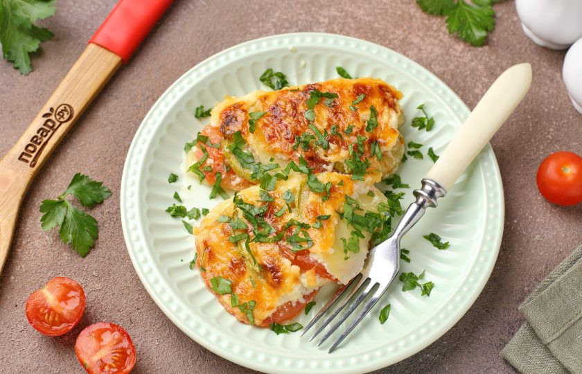 1. Этап. Запеканка Южная с кабачками и помидорами: Запеканка 