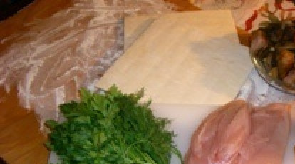 1. Этап. Суфле из курицы с грибами: 1. Подготовим ингредиенты.