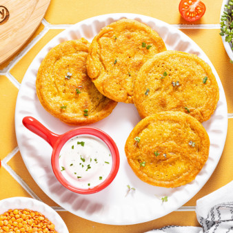 Оладьи из красной чечевицы