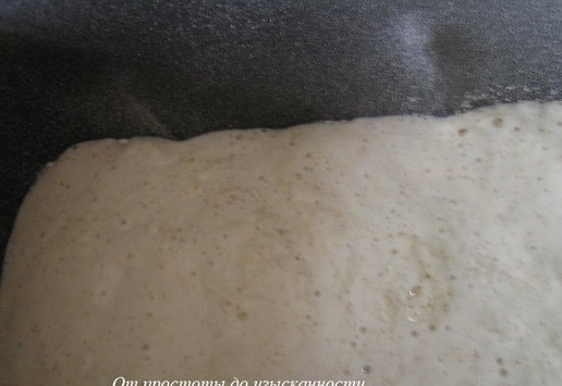 1. Этап. Молочный хлеб с белым шоколадом: Затем добавьте опару. Включите хлебопечку, выберите программу 