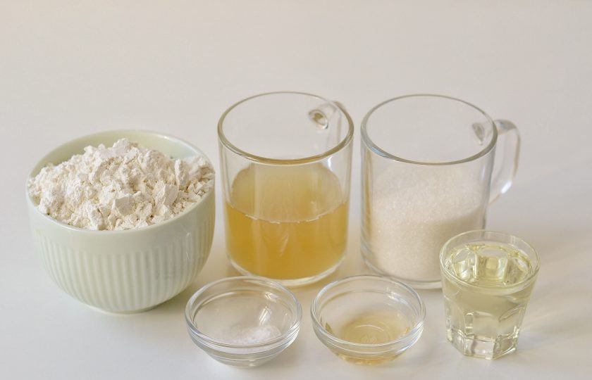 1. Этап. Бисквит на аквафабе: Подготовьте все ингредиенты.