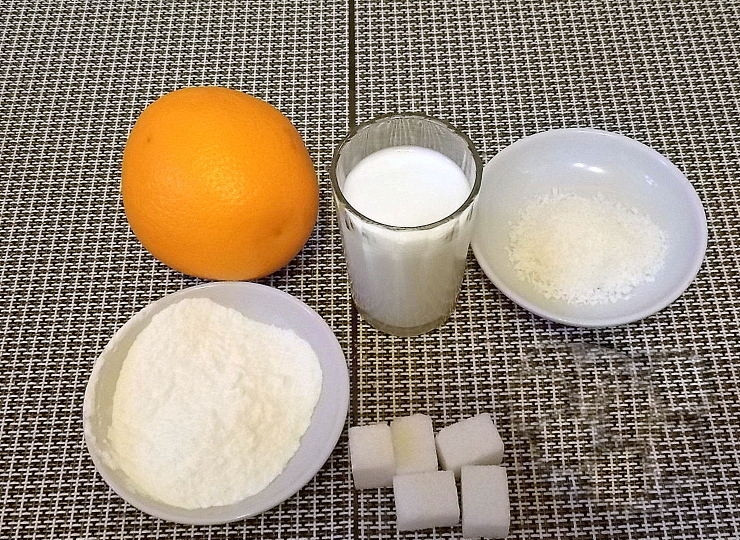 1. Этап. Десерт Яйцо страуса: Подготовьте все необходимые ингредиенты.