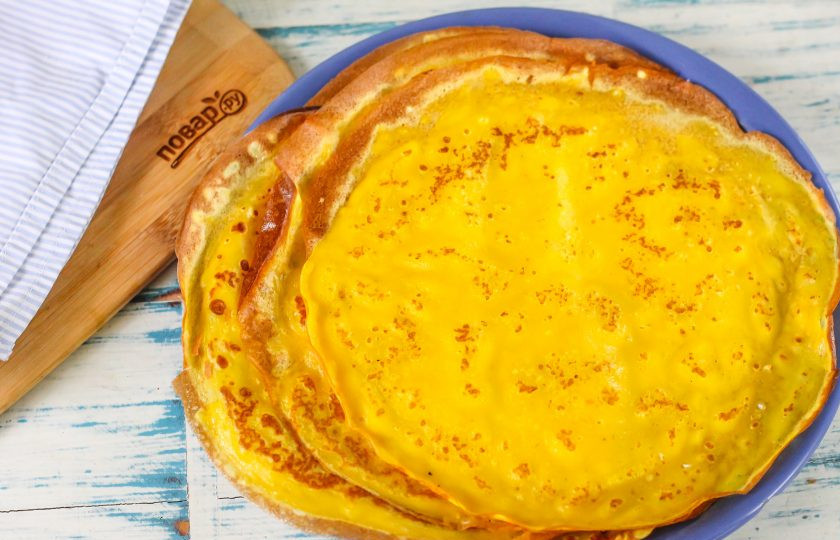 1. Этап. Блины на пахте: Таким же образом приготовьте блины из оставшегося теста.