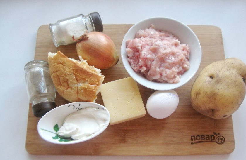 1. Этап. Запеканка с тефтелями: Подготовьте ингредиенты для приготовления запеканки.