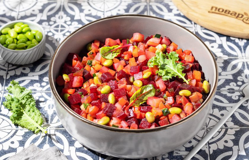 1. Этап. Винегрет с бобами эдамаме: Винегрет с бобами эдамаме готов, приятного вам аппетита!