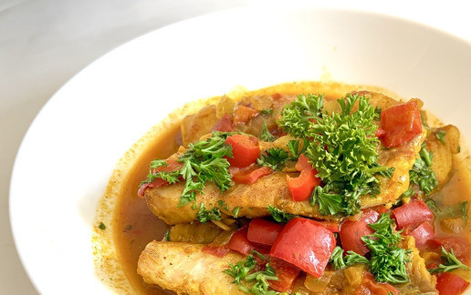 1. Этап. Карри с рыбой и овощами: Вкусно, ярко, красиво!