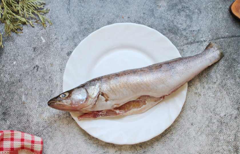 1. Этап. Судак с лимоном: У судака отрежьте плавники, почистите от чешуи. Удалите внутренности, жабры и хорошо промойте, обсушите рыбу бумажным полотенцем.